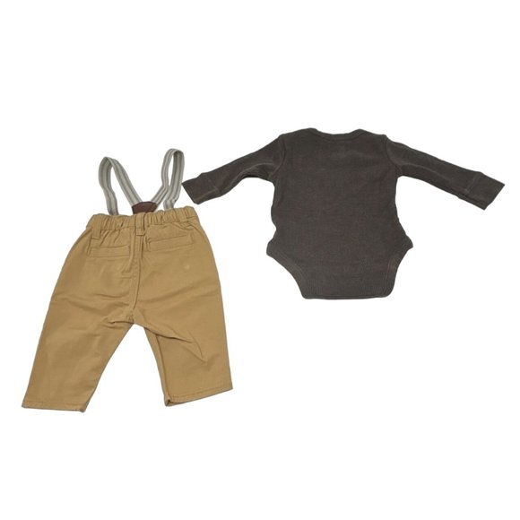 Baby Boy's Outfits - Pants, With Suspenders, Body Suit, & Sweatsuit - Size 3 Mon - Picture 6 of 8